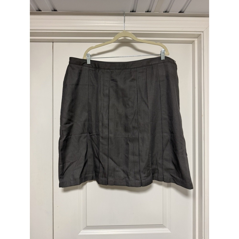 Lands' End Box Pleat Skirt, Womens Size 20W, Gray